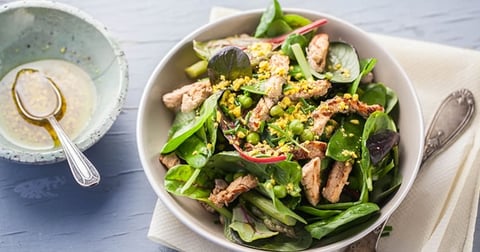 Salade D’émincé de Veau à la Verde et Vinaigrette Mimosa