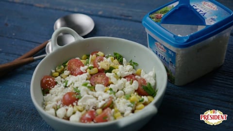 SALADE FIESTA DE MAÏS ET FETA ÉMIETTÉE PRÉSIDENT