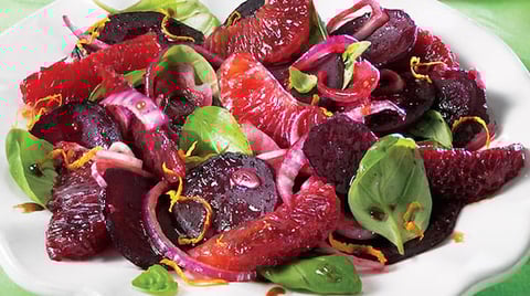 Salade Tiède de Betteraves et D’oranges Sanguines