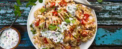 Salade Tiède de Quinoa au Poulet façon Shish Taouk