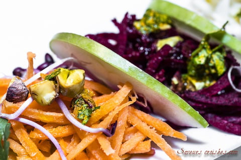 Salade Tricolore et Épicée {carotte, betterave, radis noir}