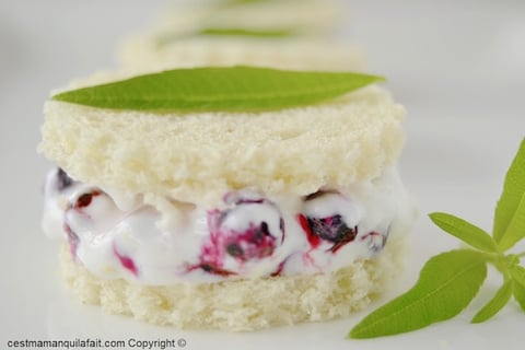 Sandwich Glacé Myrtille et Verveine