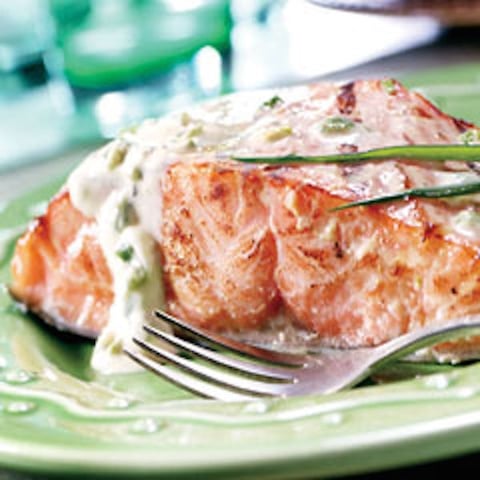 SAUMON AU MIEL ET À LA MOUTARDE