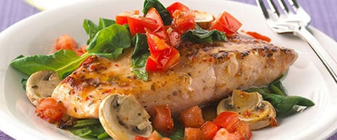 Saumon aux Épinards, aux Champignons et à la Tomate