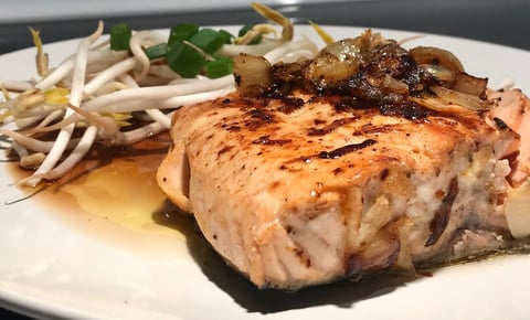 Saumon et Fèves Germées
