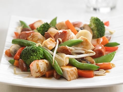 Sauté Asiatique Légumes et Saucisses