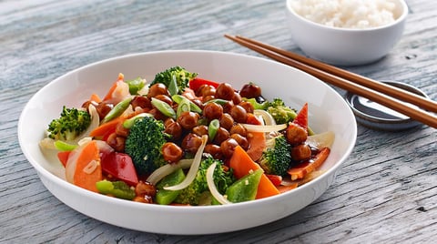 Sauté de Pois Chiches et Légume Sauce style Général Tao