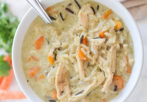 Soupe au Poulet et Riz Sauvage