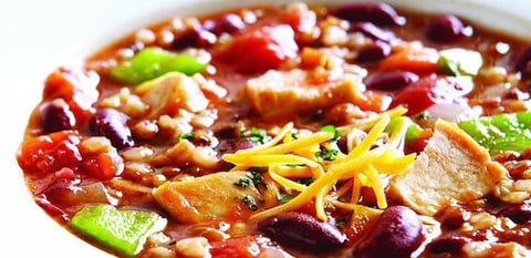 Soupe au Poulet Lentilles Haricots et Riz