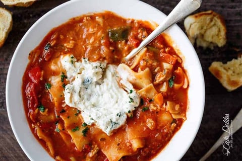 Soupe aux Lasagnes à la Mijoteuse