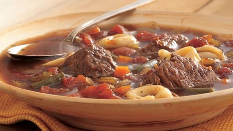Soupe aux Tortellinis et au Boeuf à la Mijoteuse