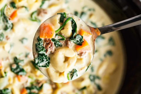 Soupe Crémeuses aux Tortellini à la Mijoteuse