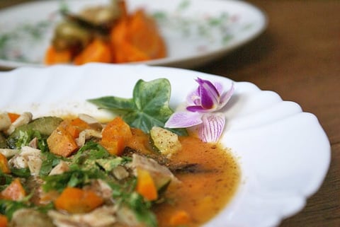 Soupe D'automne au Poulet, Butternut & Noix de Muscade {sans gluten, sans lait}
