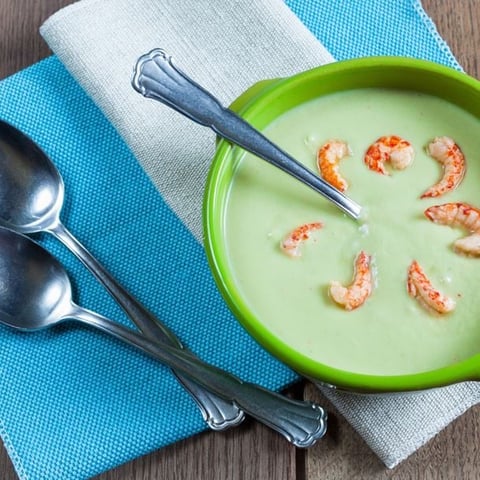 Soupe de Chou Vert aux Langoustines
