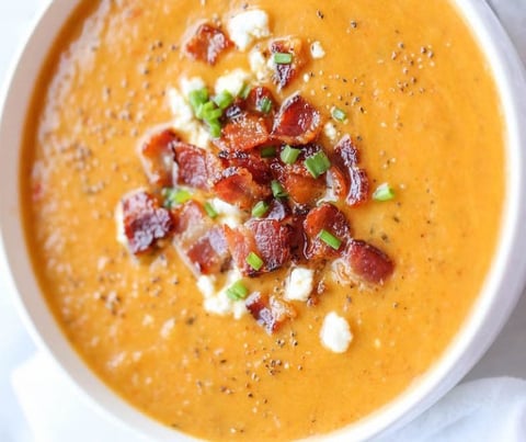 Soupe de Courge Butternut Rôti et Bacon