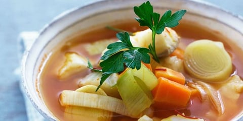 Soupe de Poisson aux Poireaux et Carottes