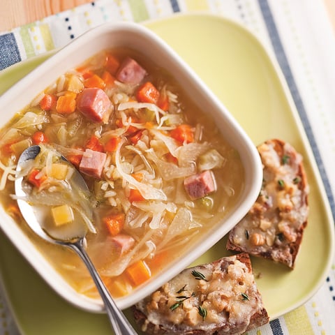 Soupe Express au Jambon et Riz Brun
