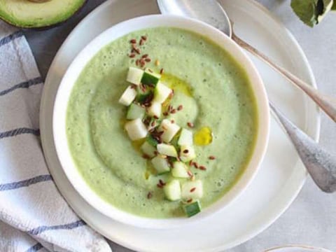Soupe Froide Concombre Avocat et Pomme