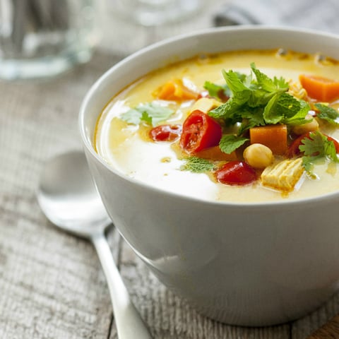 Soupe-Repas à la Dinde, Pois Chiches et Patates Douces
