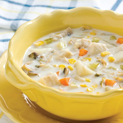 Soupe-repas Crémeuse au Poisson et aux Légumes