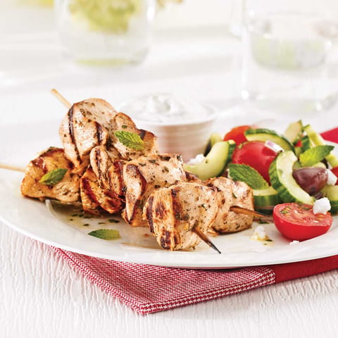 Souvlakis de Poulet et Tzatziki
