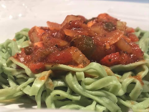 Linguines aux Épinards Sauce Végé
