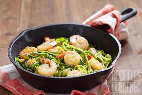 SPAGHETTI DE ZUCCHINIS ET CREVETTES