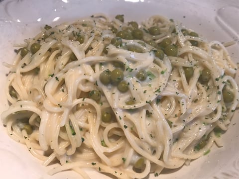 Spaghetti Sauce Béchamel, Petit Pois