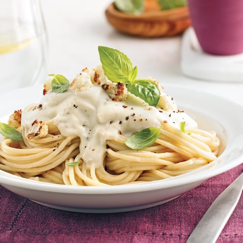 Spaghetti, Sauce Crémeuse au Chou-fleur