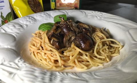 Spaghetti Sauce Rosée et Champignons