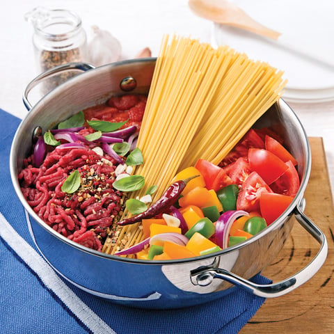 Spaghettis au Boeuf Haché, Sauce Tomate