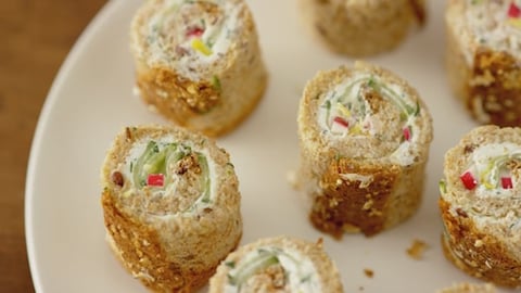Spirales Simples avec Fromage à la Crème aux Fines Herbes et Concombre