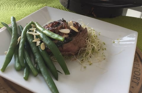 Steak Roulé Farci et Fèves Vertes