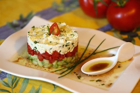 Tartare de Concombre, Tomate et Feta