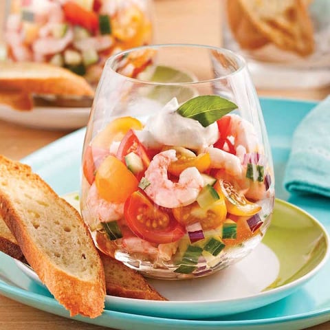 Tartare de Tomates et Crevettes en Verrine