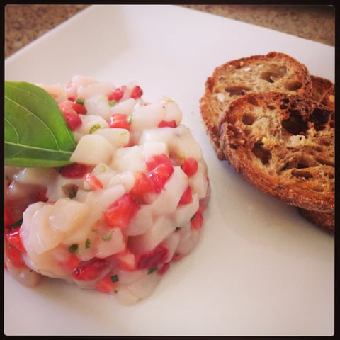 Tartare de Pétoncles aux Fraises du Québec