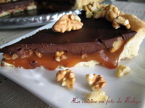Tarte au Chocolat, au Caramel et aux Noix de Grenoble