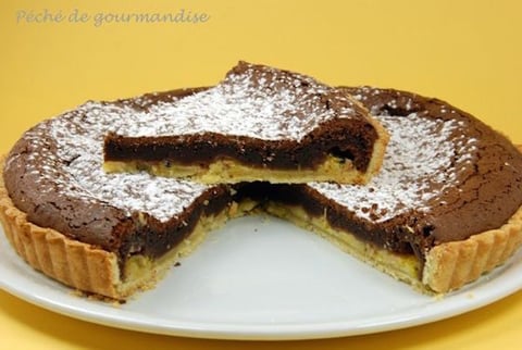 Tarte au Chocolat, Bananes et Fruits de la Passion