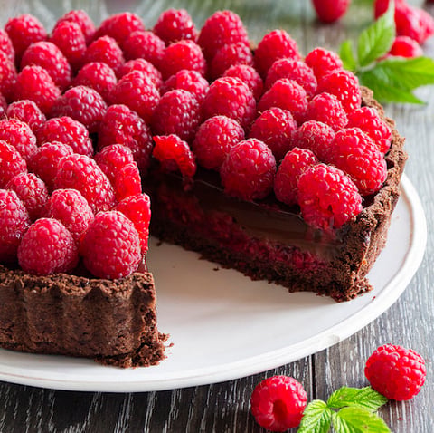 Tarte au Chocolat et Framboises