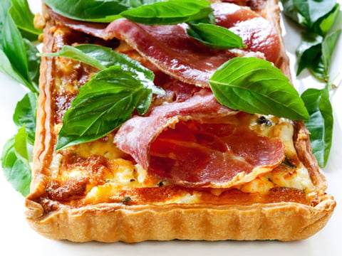 Tarte au Fromage, Jambon Cru et Tomates