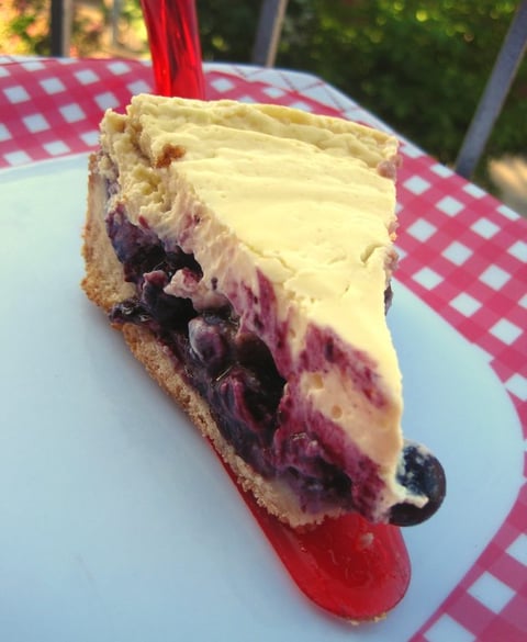 Tarte (gâteau) à la Crème Sûre (crème fraîche) et aux Bleuets (myrtilles)