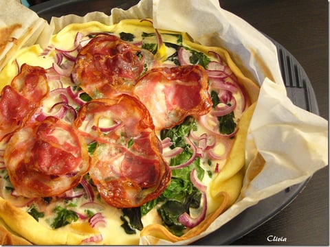 Tarte à la Pancetta et aux Épinards