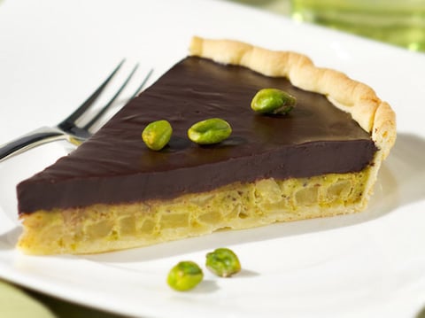 Tarte Pommes Pistaches et Ganache au Chocolat