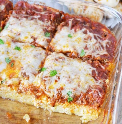 Tarte Spaghetti au Four avec du Fromage Cottage