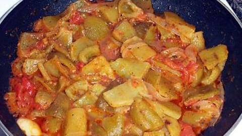 Tchektchouka de Poivrons Vert (recette espagnol)