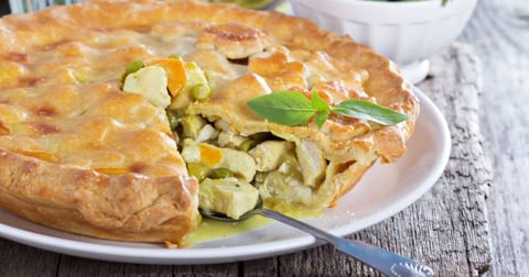 Tourte à la Dinde, Carottes et Petits Pois