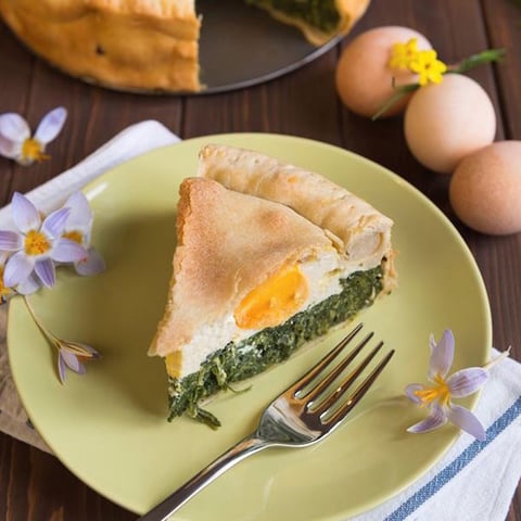 Tourte Pascale aux Oeufs et Épinards