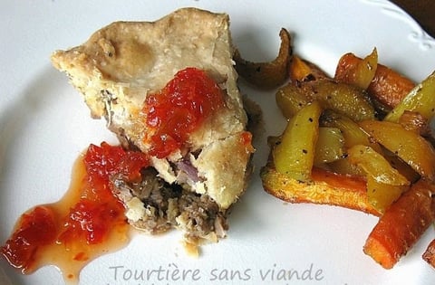 Tourtière Sans Viande aux Pois Chiches et aux Champignons