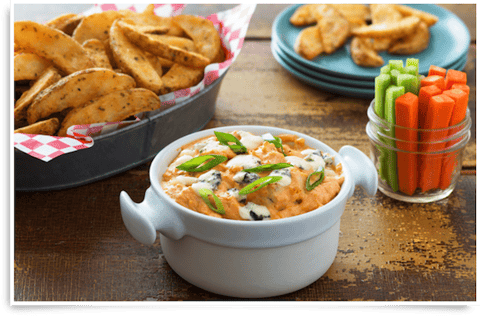 Trempette au Poulet Style Buffalo et Quartiers Savoureux