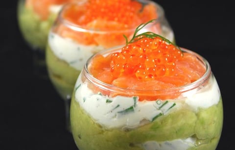 Verrine Avocat-truite Fumée